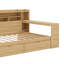 Lit de jour en bois avec tablettes de rangement, deux tiroirs de rangement et bureau d'étude-1048265829