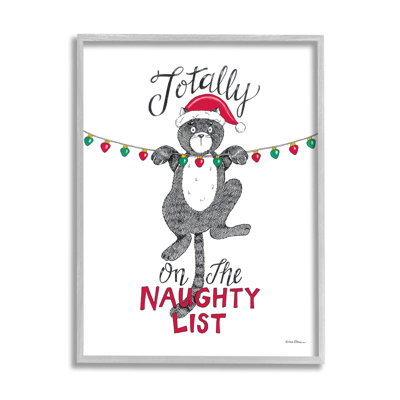 «Naughty List Cat Expression on Wood» par Deb Strain Print