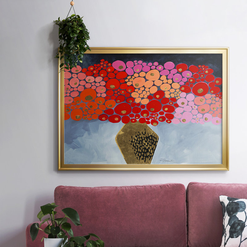 Red Poppies II - reproduction de cadre flottant sur toile, H 26 po x l 38 po x P 1,5 po