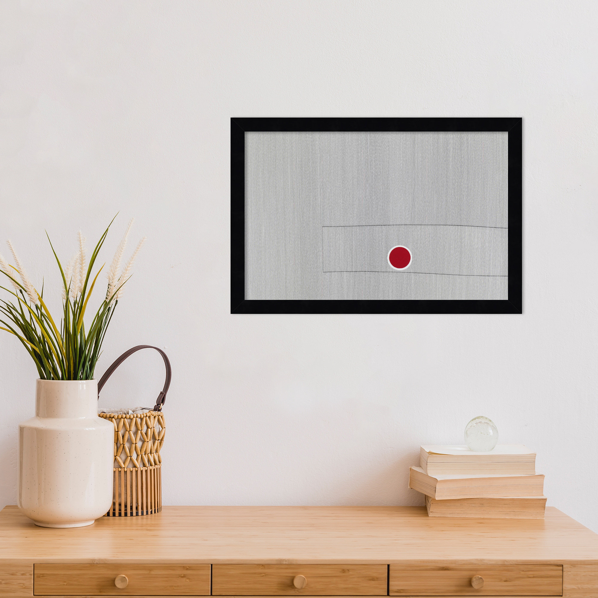 Grey Drawing Fifty Seven by Alex Dunn, Black, 12" H x 17" W x 1" D