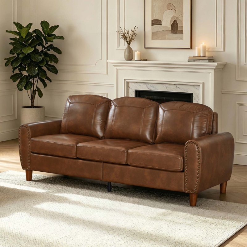 Canapé 81,5 po Classic, Cuir PU brun respirant