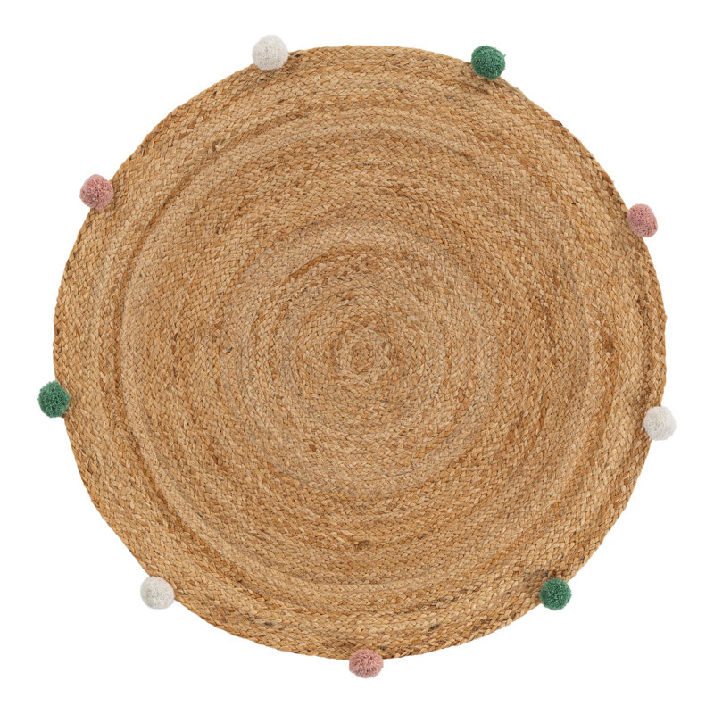 Tapis pour enfants en jute tressé, Rond 3 pi 1 po