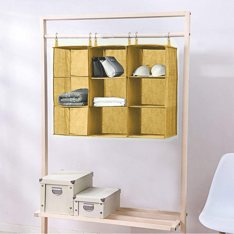 3-Shelf/Layer/Level Hanging Closet Organizer and Storage, 10.6 X 10.6 X 23.6"