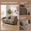 Canapé en chenille Cloud-Comfort avec courbes ergonomiques et coussin lombaire délicat - un soutien moderne et élégant pour les salons-1493712139-1493712151