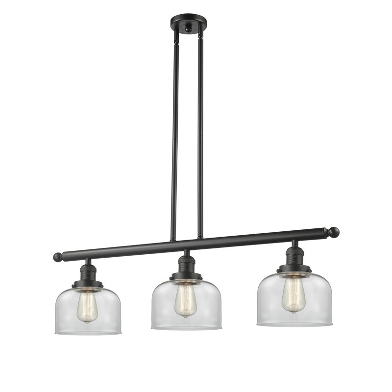 Bell - Luminaire de meuble-lavabo 19 po 2 lumières, Clair, Bronze frotté à l'huile
