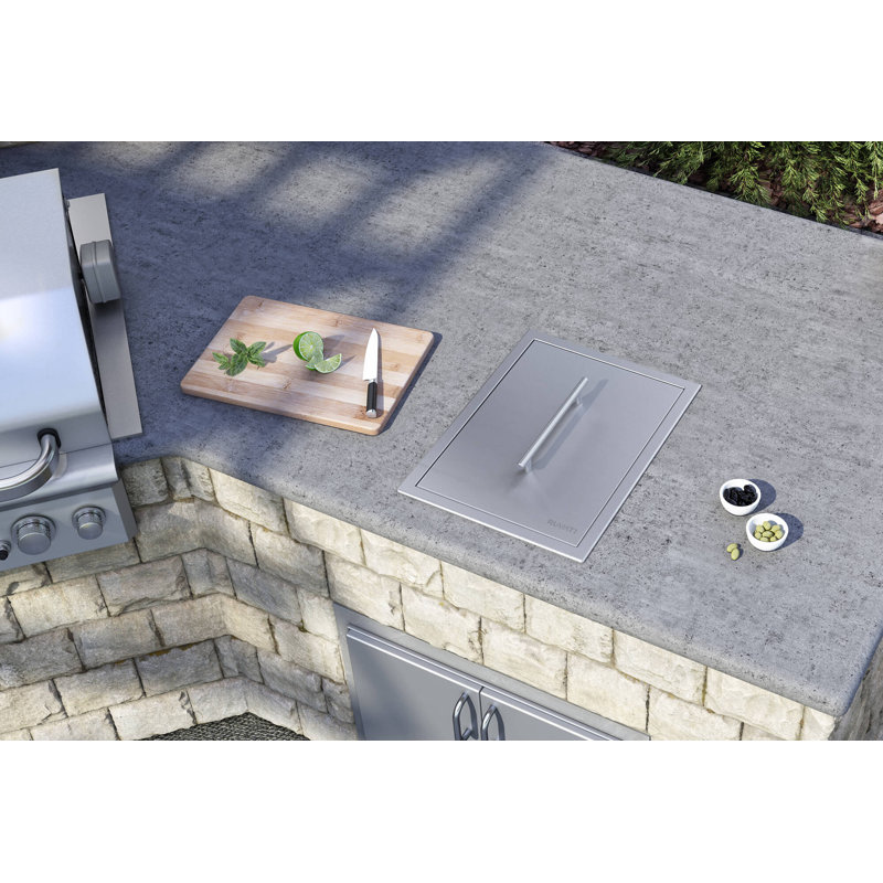 Ruvati Insulated Ice Chest Sink 15 x 20 inch Outdoor BBQ Marine Grade  Topmount Stainless Steel