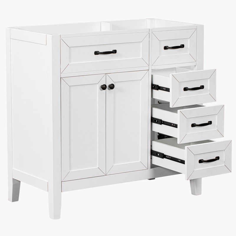 36" Single Bathroom Vanity Base Only, White