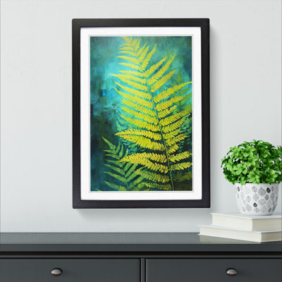 Fern Leaf Expressionism - Single Picture Frame Print on Wood