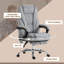 Chaises de bureau réglables en polyester gris clair avec siège pivotant, télécommande et siège inclinable, 26,5 po x 28,2 po x 46,8 po