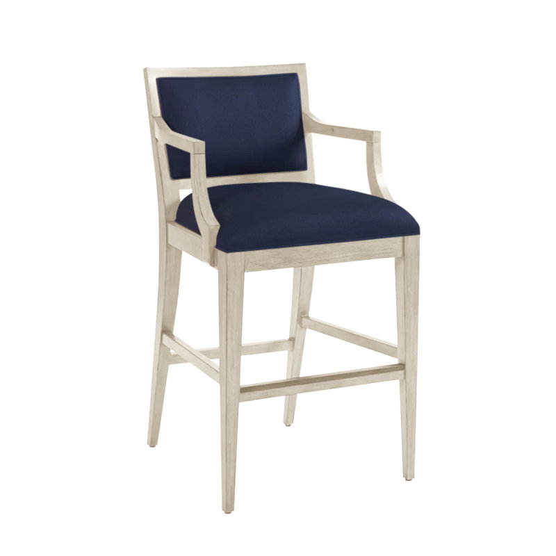 Newport Eastbluff Upholstered Counter Stool, Sailcloth, Blue, Bar Stool (30" Seat Height)