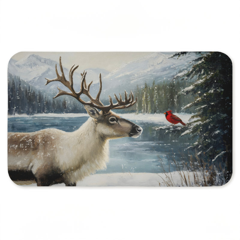 Tapis de cuisine antidérapant rembourré et recyclable Christmas Conversation, 18 po x 30 po