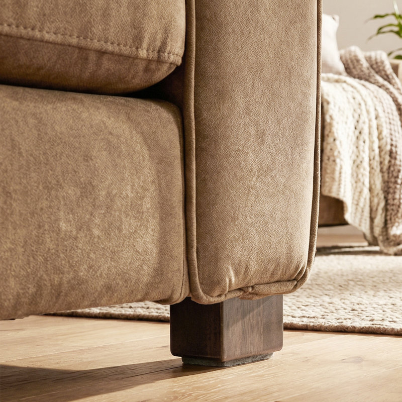 Chaise d'appoint, fauteuil rembourré avec siège large, brun, Brun