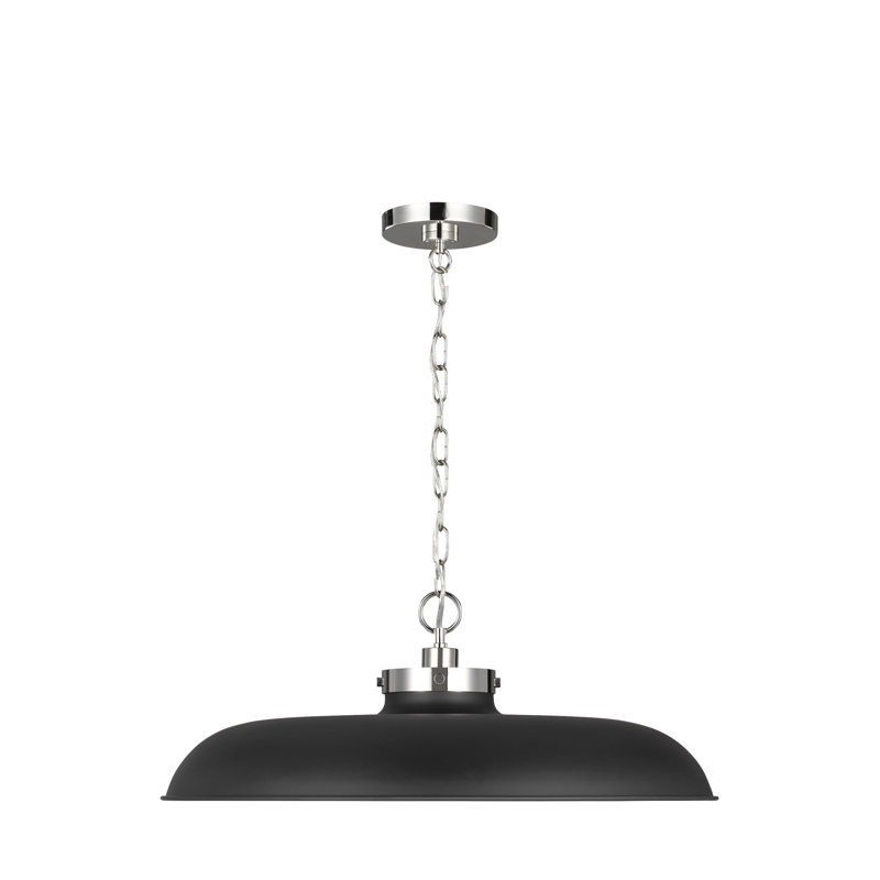 Wellfleet 1 - Light Pendant, Polished Nickel, Midnight Black