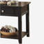 Table d'appoint noire avec tablette inférieure