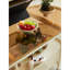 Table basse mobile ovale en verre et métal avec rangement