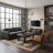 Solid Wood 3-Piece Living Room Coffee Table & End Table Set, Black