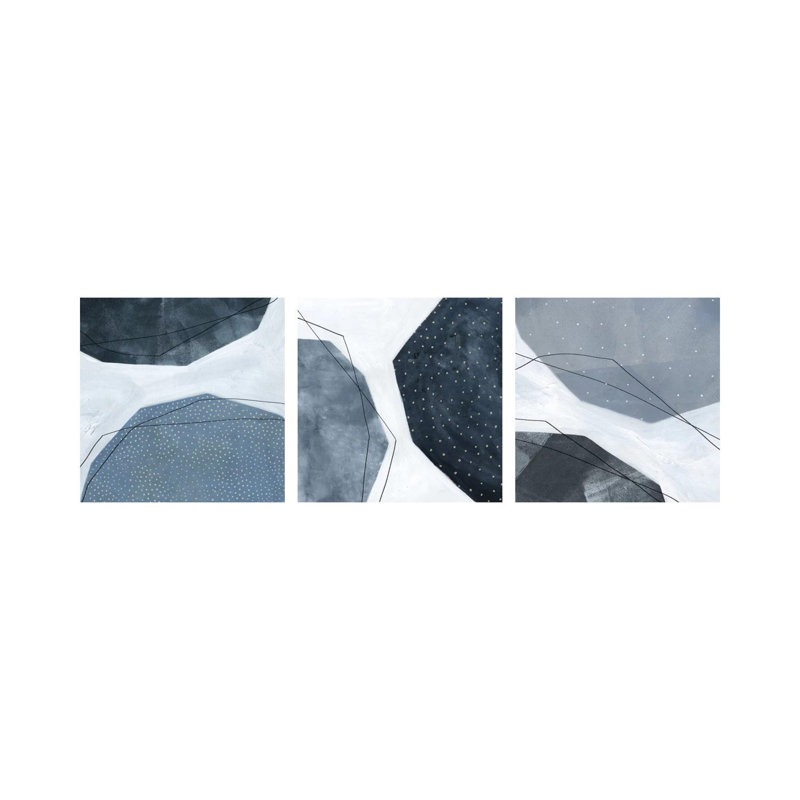 «Adjacent Abstraction Triptych», ensemble d'art mural sur toile tendue (ensemble de 3)