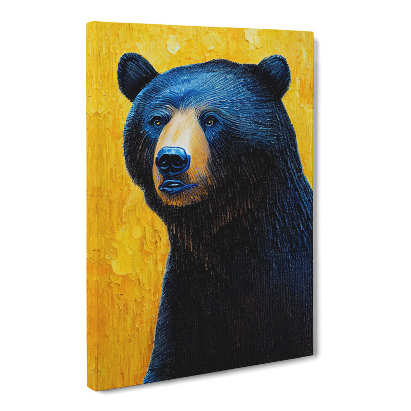 Bear Palette Knife - Wrapped Canvas, 50cm H x 35cm W x 3cm D