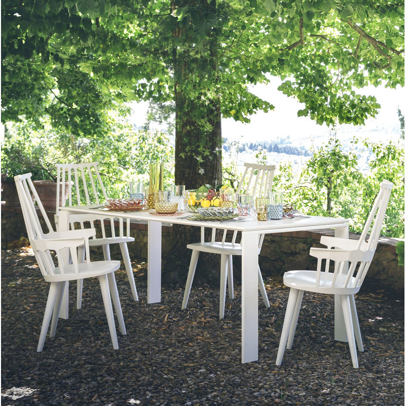Four Dining Table, White, 28" H x 75" W x 35" D