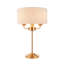 Landover 3lt Table light finished in Vintage Brass and Natural