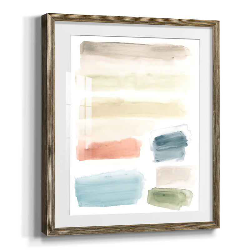 Watercolor Swatches II, peinture encadrée sur papier, Noyer