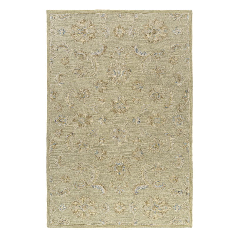 Tapis d'intérieur en laine touffeté à la main Traditional, Rectangle 7 pi 9 po x 9 pi 9 po