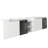 72" Wall-Mounted Bathroom Vanity With Ceramic Sink, Soft Close Doors,Glossy White Vanity & Grey Glass 1/2 Door, 1xSmall Storage Shelf ,Combination Cabinet,Plywood (KD-Packing)