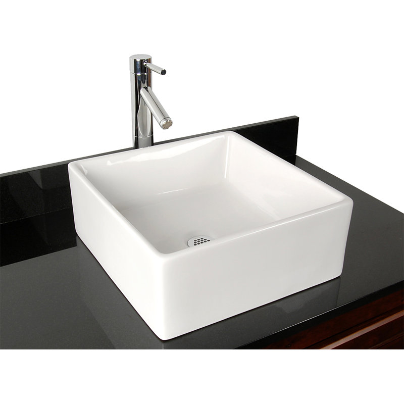 Lavabo de salle de bain rectangulaire en céramique