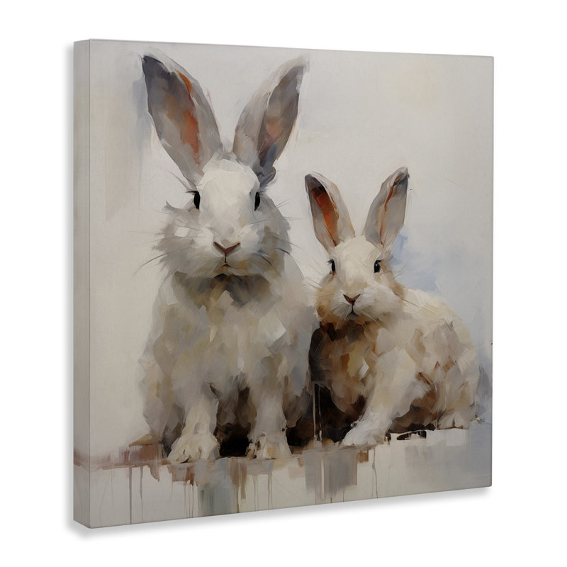  "Fluffy Spring Rabbits", art mural sur toile par Arlington Prints, H 36 po x l 36 po