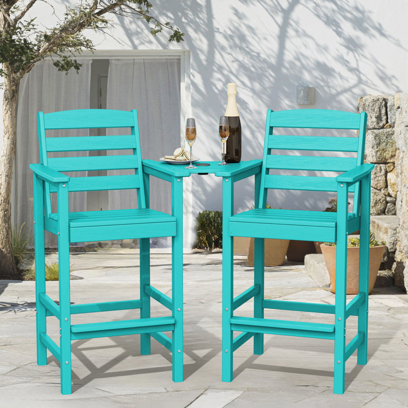 Chaise haute Adirondack Wolak, Bleu paon