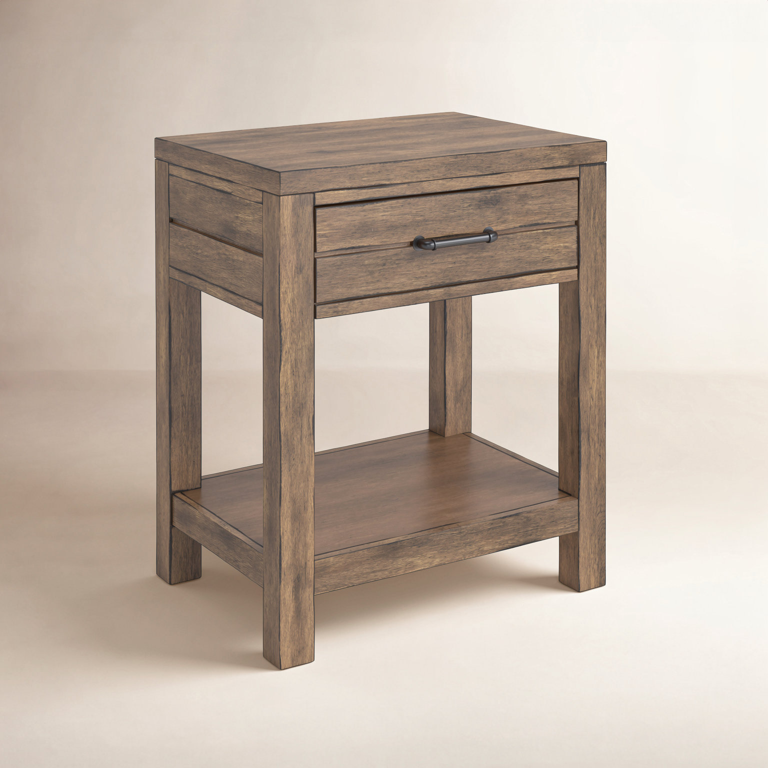 Tyson Solid Wood Nightstand, Tree House Brown