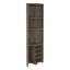 Armoire de coin Essential, trois tablettes, huit porte-bouteilles encastrés, deux tablettes latérales brun foncé