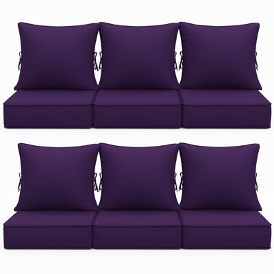 Coussin de siège et de dossier intérieur / extérieur de 6,5 po de l 24 po x P 24 po, coussins d'intérieur / extérieur seulement