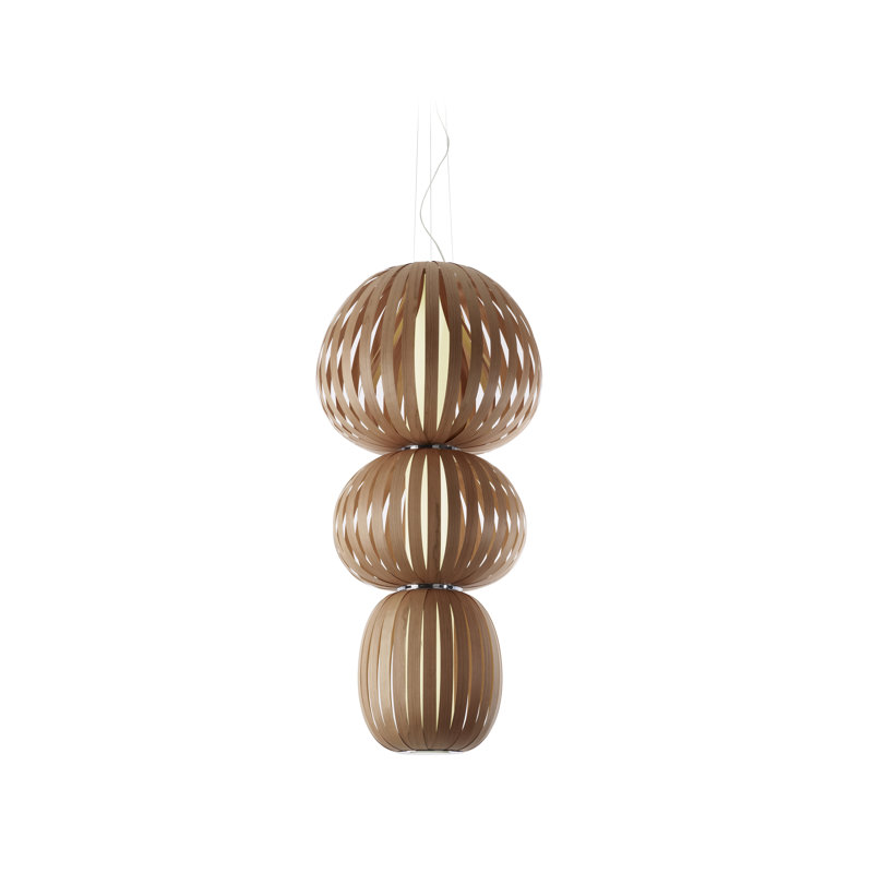 Totem 1 - Light LED Pendant, Natural Cherry, 2700K LED, 61" H x 28.7" W x 28.7" D
