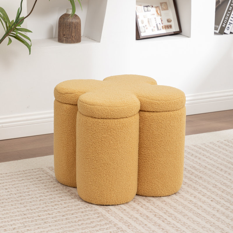 Etai 19" Width Upholstered Storage Ottoman, Yellow