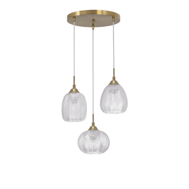 3 - Light Satin Gold Cluster Pendant