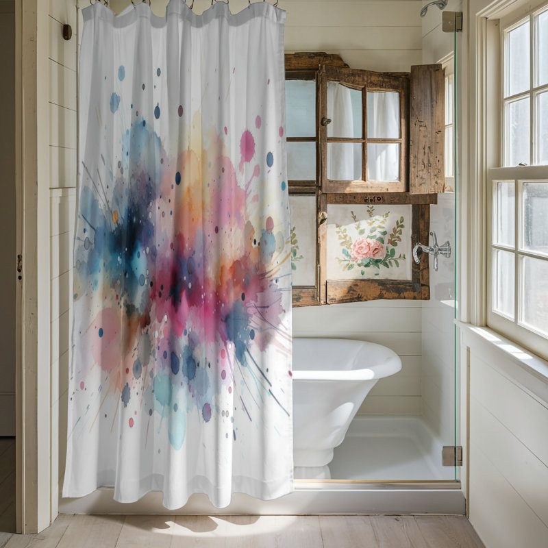 Rideau de douche 1 pièce Artistic Paint Burst, H 74 po x l 40 po