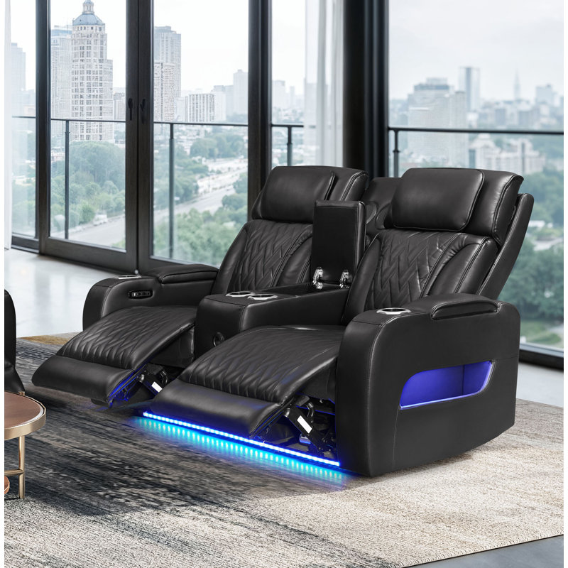 Causeuse inclinable électrique avec appuie-tête réglable Hofstetter, Noir