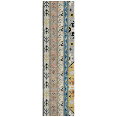 Machine Washable Indoor/Outdoor Chantille ACN1015 Black Rug