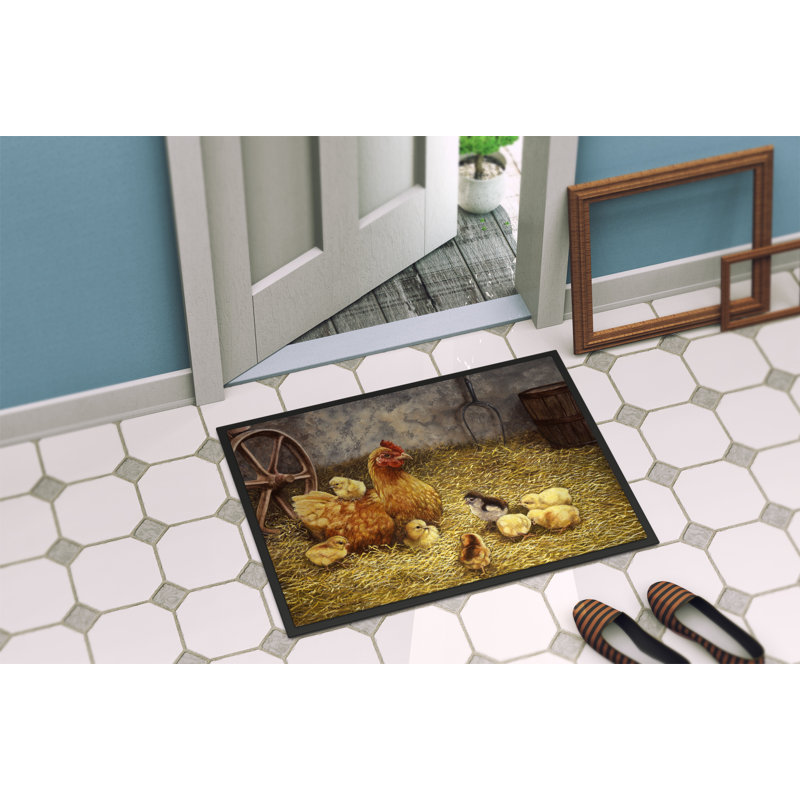 Tapis d'extérieur antidérapant pour poule et poules Dharm, Rectangle 2 pi x 3 pi