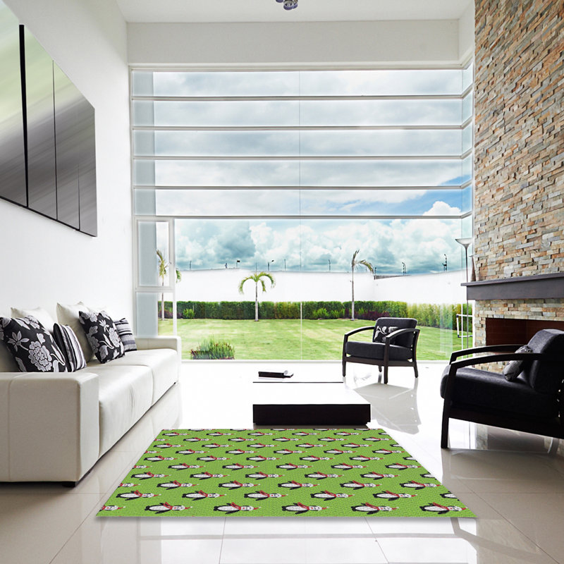 Tapis décoratif vert Tomy, Carré 4 pi