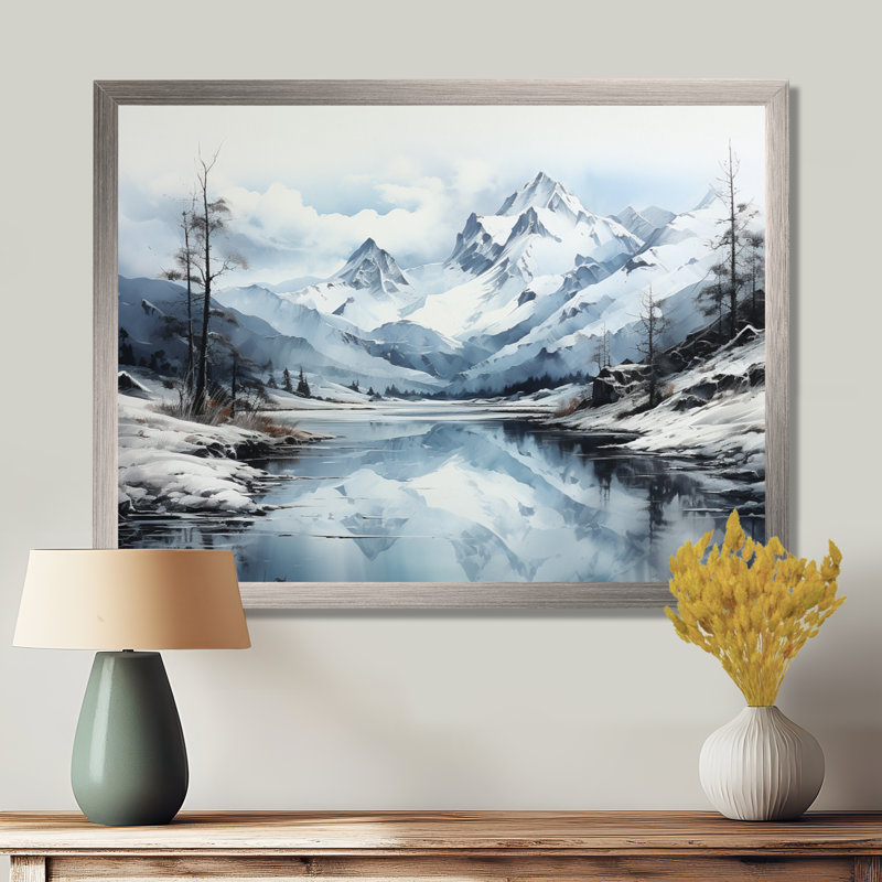 Alaska, sérénité arctique I - Alaska, art mural, Cadre flottant doré, H 34 po x l 44 po x P 1,5 po