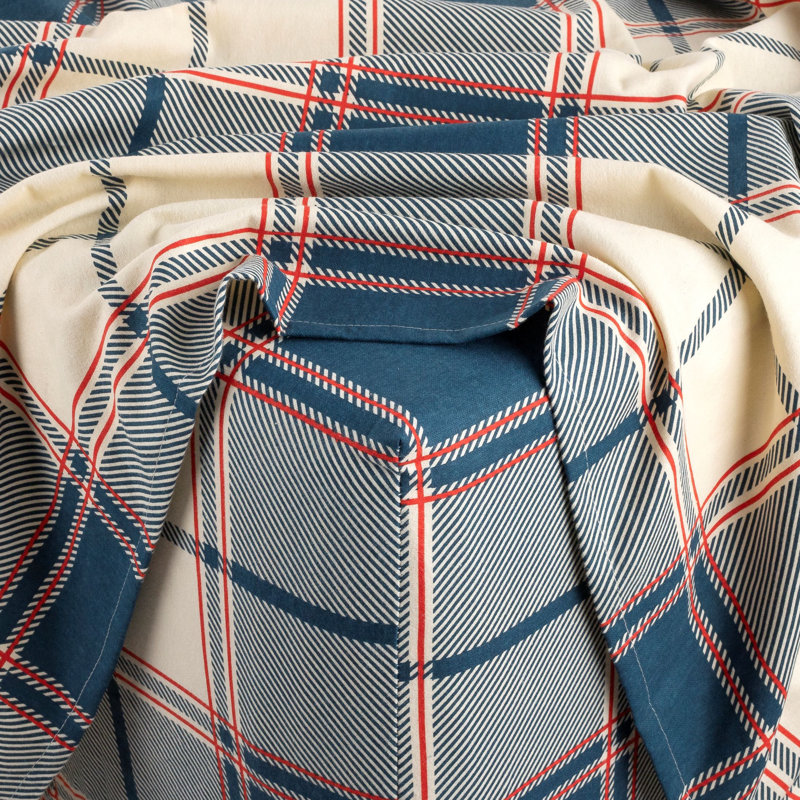 Ensemble de draps pour très grand lit + un drap-h, Tissu écossais Signature