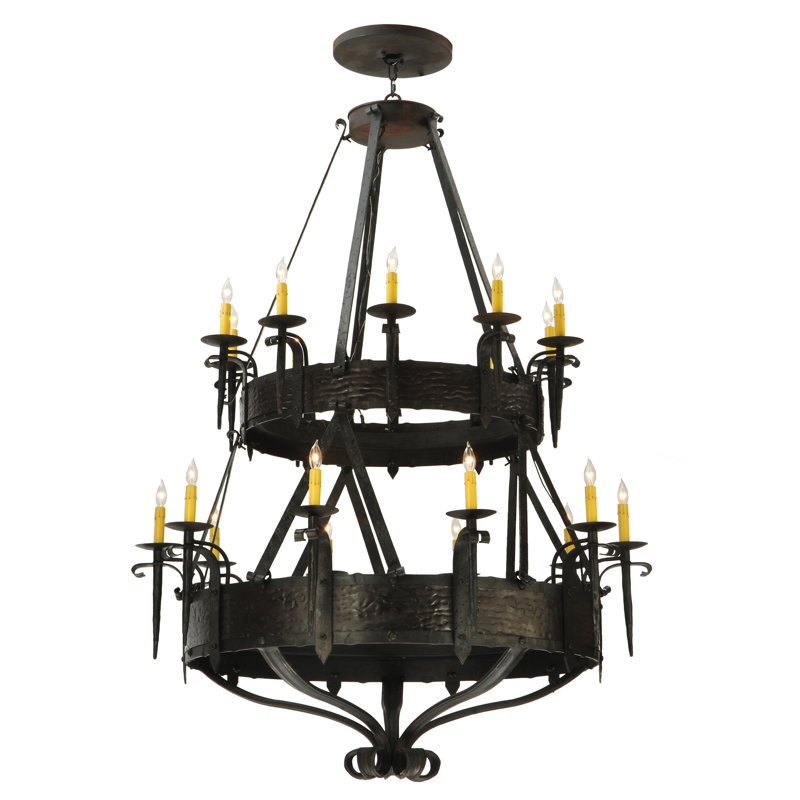 20 - Light Dimmable Tiered Chandelier