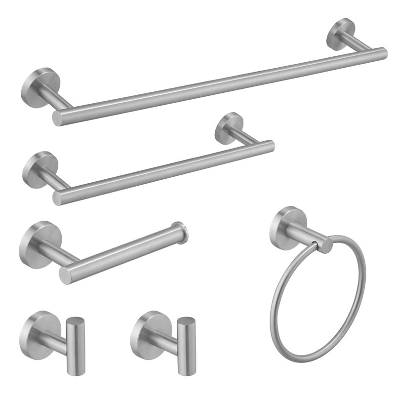 Kins Black Gold 6 pieces Decorative Bathroom Hardware sets, Matte Black/Gold