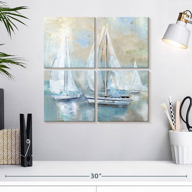 Voile au loin, H 18 po x l 18 po