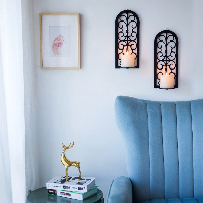 2 Piece Metal Wall Bath Sconce Set