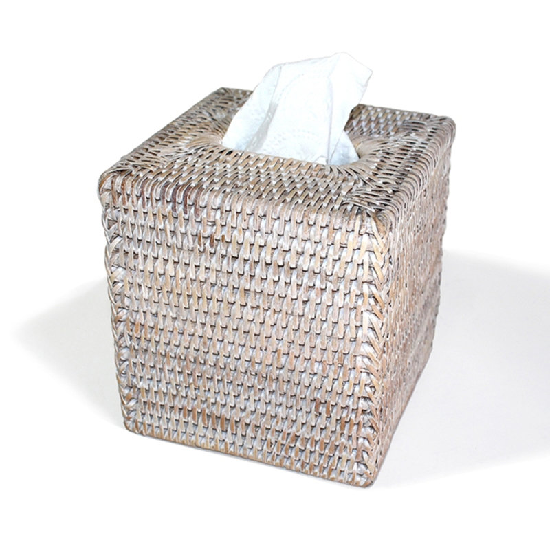 Tissue Box Cover, White Wash