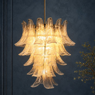 Kethe 12-Light Dimmable Tiered Chandelier 
