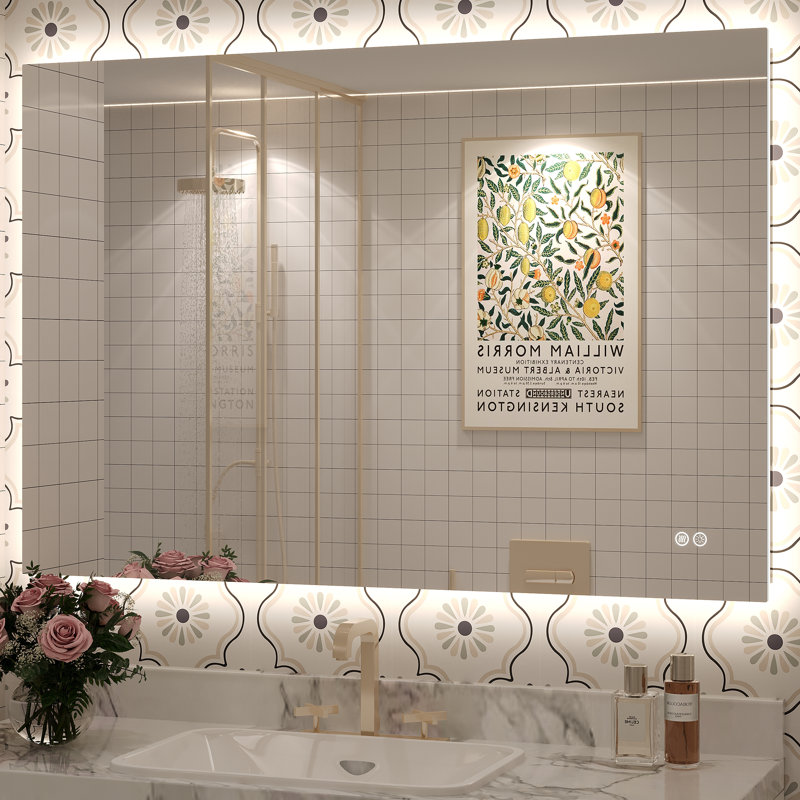 Miroir de salle de bain mural Molly, 44 po x 30 po, Rectangulaire